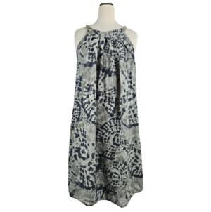 Bellambia Linen Sundress Green Blue Print Size Small